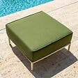 OVIALA - Pouf pour salon de jardin modulable en tissu vert kaki - Patio - vignette