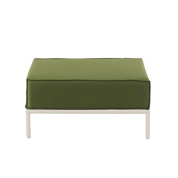 OVIALA - Pouf pour salon de jardin modulable en tissu vert kaki - Patio - large