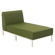 OVIALA - Méridienne pour salon de jardin modulable en tissu vert kaki - Patio - vignette