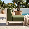 OVIALA - Méridienne pour salon de jardin modulable en tissu vert kaki - Patio - vignette