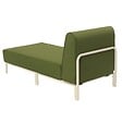 OVIALA - Méridienne pour salon de jardin modulable en tissu vert kaki - Patio - vignette