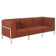 OVIALA - Salon de jardin bas modulable uni 3 places terracotta - Patio - vignette