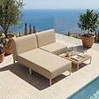 OVIALA - Salon de jardin bas modulable uni 2 places beige - Patio - vignette