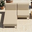 OVIALA - Salon de jardin bas modulable uni 2 places beige - Patio - vignette