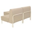 OVIALA - Salon de jardin bas modulable uni 2 places beige - Patio - vignette