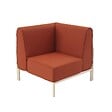 OVIALA - Fauteuil d'angle pour salon de jardin modulable tissu terracotta - Patio - vignette