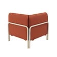 OVIALA - Fauteuil d'angle pour salon de jardin modulable tissu terracotta - Patio - vignette