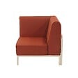 OVIALA - Fauteuil d'angle pour salon de jardin modulable tissu terracotta - Patio - vignette