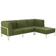 OVIALA - Salon de jardin bas modulable uni 4 places vert kaki - Patio - vignette