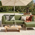 OVIALA - Salon de jardin bas modulable uni 4 places vert kaki - Patio - vignette