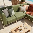 OVIALA - Salon de jardin bas modulable uni 4 places vert kaki - Patio - vignette