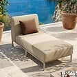 OVIALA - Méridienne pour salon de jardin modulable en tissu beige - Patio - vignette