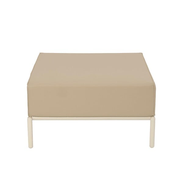 OVIALA - Pouf pour salon de jardin modulable en tissu beige - Patio - large