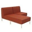 OVIALA - Salon de jardin bas modulable uni 2 places terracotta - Patio - vignette
