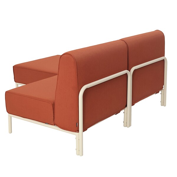 OVIALA - Salon de jardin bas modulable uni 2 places terracotta - Patio - large