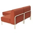OVIALA - Salon de jardin bas modulable uni 2 places terracotta - Patio - vignette