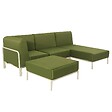 OVIALA - Salon de jardin bas modulable uni 4 places vert kaki - Patio - vignette
