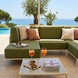 OVIALA - Salon de jardin bas modulable uni 4 places vert kaki - Patio - vignette