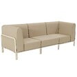 OVIALA - Salon de jardin bas modulable uni 3 places beige - Patio - vignette