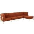 OVIALA - Salon de jardin bas modulable uni 5 places terracotta - Patio - vignette