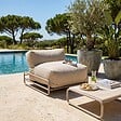 OVIALA - Structure pour fauteuil et pouf de salon de jardin modulable beige - Mixi - vignette