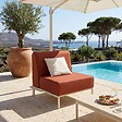 OVIALA - Salon de jardin bas modulable uni 5 places terracotta - Patio - vignette