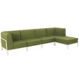 OVIALA - Salon de jardin bas modulable uni 5 places vert kaki - Patio - vignette