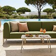OVIALA - Salon de jardin bas modulable uni 5 places vert kaki - Patio - vignette