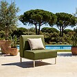 OVIALA - Salon de jardin bas modulable uni 5 places vert kaki - Patio - vignette