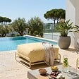 OVIALA - Structure pour fauteuil et pouf de salon de jardin modulable jaune - Mixi - vignette