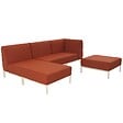 OVIALA - Salon de jardin bas modulable uni 4 places terracotta - Patio - vignette