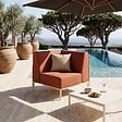 OVIALA - Salon de jardin bas modulable uni 4 places terracotta - Patio - vignette