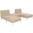 OVIALA - Salon de jardin bas modulable uni 3 places beige - Patio - vignette