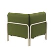 OVIALA - Fauteuil d'angle pour salon de jardin modulable tissu vert kaki - Patio - vignette