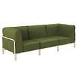 OVIALA - Salon de jardin bas modulable uni 3 places vert kaki - Patio - vignette