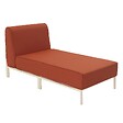 OVIALA - Méridienne pour salon de jardin modulable en tissu terracotta - Patio - vignette