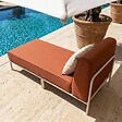 OVIALA - Méridienne pour salon de jardin modulable en tissu terracotta - Patio - vignette