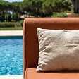 OVIALA - Méridienne pour salon de jardin modulable en tissu terracotta - Patio - vignette