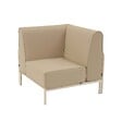 OVIALA - Fauteuil d'angle pour salon de jardin modulable tissu beige - Patio - vignette