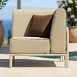 OVIALA - Fauteuil d'angle pour salon de jardin modulable tissu beige - Patio - vignette