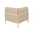 OVIALA - Fauteuil d'angle pour salon de jardin modulable tissu beige - Patio - vignette