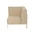 OVIALA - Fauteuil d'angle pour salon de jardin modulable tissu beige - Patio - vignette