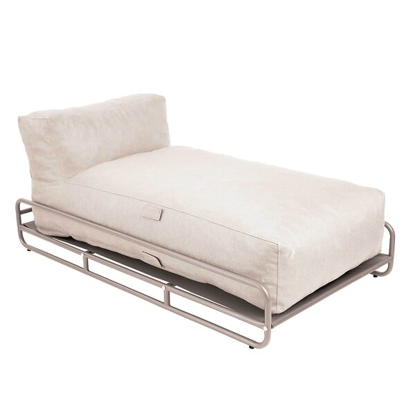 OVIALA - Structure pour méridienne de salon de jardin modulable beige - Mixi - large