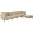 OVIALA - Salon de jardin bas modulable uni 5 places beige - Patio - vignette