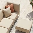 OVIALA - Salon de jardin bas modulable uni 5 places beige - Patio - vignette