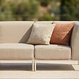 OVIALA - Salon de jardin bas modulable uni 5 places beige - Patio - vignette