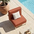 OVIALA - Chauffeuse pour salon pour jardin modulable en tissu terracotta - Patio - vignette