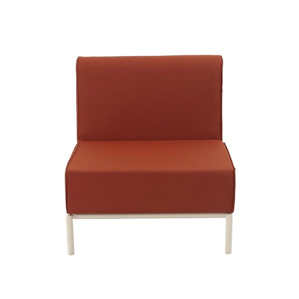 OVIALA - Chauffeuse pour salon pour jardin modulable en tissu terracotta - Patio - large