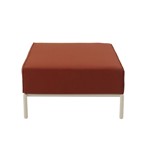 OVIALA - Pouf pour salon de jardin modulable en tissu terracotta - Patio - large