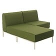 OVIALA - Salon de jardin bas modulable uni 2 places vert kaki - Patio - vignette